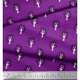 thumbnail image 3 of Soimoi Polyester Crepe Fabric Floral & Flying Swan Block Print Fabric by Yard 52 Inch Wide, 3 of 3