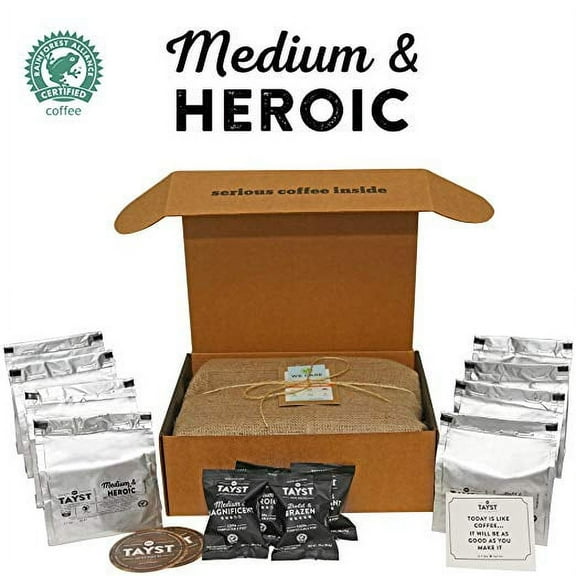 Tayst Medium Roast Coffee Pods | 100 ct. Medium & Heroic | 100% Compostable Keurig K-Cup compatible | Gourmet Coffee in Earth Friendly packaging