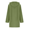 thumbnail image 4 of WTOBBY Women's Solid Stripe Mid-Length Hooded Waterproof Rain Jacket for Outdoor Sports and Sun Exposure, Windproof and Comfortable,Army Green L, 4 of 6