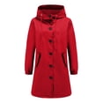 thumbnail image 3 of Womens Jackets Long Hooded Coat Plus Size Windbreaker Elegant Ladies Comfortable Loose Trench Coats Womens Rain Coats Ski Jackets Women Cheer Jackets for Women Rain Jacket Fitted Wind Women Hooded, 3 of 5