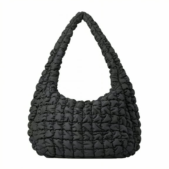 GASTROPOD 2026 New Puffy Tote Bag Large Capacity Puffer Purse Tear Resistant Lining Puffy Bag Black for Daily Use Shopping Travel Work Casual Outings