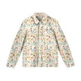 thumbnail image 4 of CCRFTGI Long Sleeve Shirts for Children Girls Causal Back To School Button Down Collared Shirts Formal Floral Print Blouse Soft Fall Uniform Shirt with Pocket Saffron 6-7 Years, 4 of 4