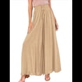 thumbnail image 1 of Pantalones Casuales para Mujer, con Cintura Elástica y Pierna , con Bolsillos. Caqui S, 1 of 9
