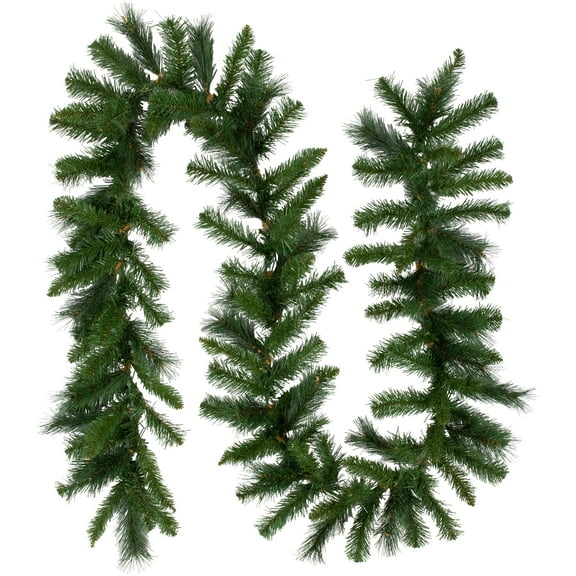 Northlight 9' x 12" Mixed Green Beaver Pine Artificial Christmas Garland, Unlit