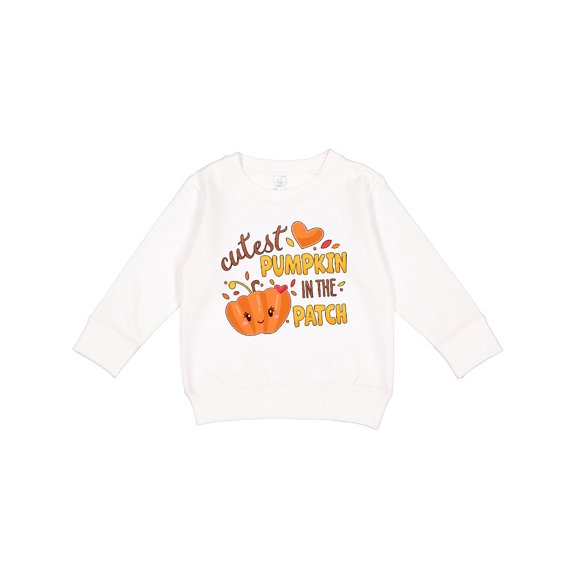 Inktastic Cutest Pumpkin in the Patch with Orange Heart Toddler Sweatshirt