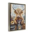 thumbnail image 3 of Stupell Industries Kitchen Time Chef Cow Brown Framed Floater Canvas Wall Art design by Nina Blue, 21 x 17, 3 of 9