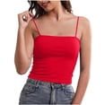 thumbnail image 3 of DailkTrvid Women's Sleeveless Tops Solid-Color Seamless Tencel Padded Wireless Strapless Tank Top, 3 of 7