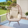 thumbnail image 2 of KOSSMAI Fauteuil Oeuf de Patio Rembourré en Tissu Osier, 2 of 5