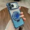 thumbnail image 5 of Glitter Kickstand Case for iPhone 17 Pro Max,Cute Luxury Bling Sparkly with Camera Protector Liquid Flowing Ring Stand TPU Bumper Shockproof Women Girls Case for iPhone 17 Pro Max 6.9",Blue, 5 of 14