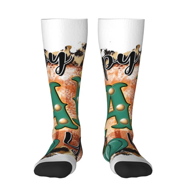 Balery Happy Fall Y'All Calcetines novedosos Calcetines deportivos Calcetines hasta la rodilla Calcetines de algodón Calcetines originales y geniales