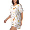 thumbnail image 2 of Wukai Funny Chicken Women's Pajama Set,Short-Sleeve Top and Shorts with Elastic Waistband and Pockets for Loungewear, Yoga, and Casual Wear-3X-Large, 2 of 8