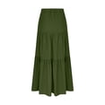 thumbnail image 5 of FengLS Women's Summer Midi Skirt Tiered Flowy High Waist Maxi Skirt Casual Solid Color A-Line Ankle Length Skirt, 5 of 6
