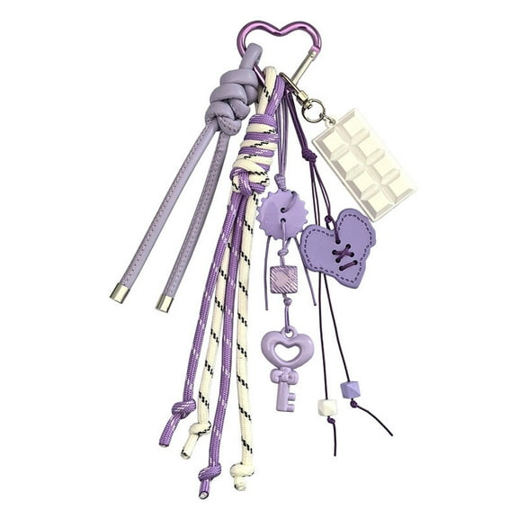 Creative Heart Braided Rope Bag Charms for Handbag Accessories Purse Charm Hanging Ornament Backpack Charm Bag Charms