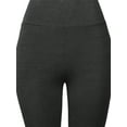 thumbnail image 4 of A2Y Women's Cotton Full Length Waistband High Waist Knit Leggings Charcoal 3XL, 4 of 5