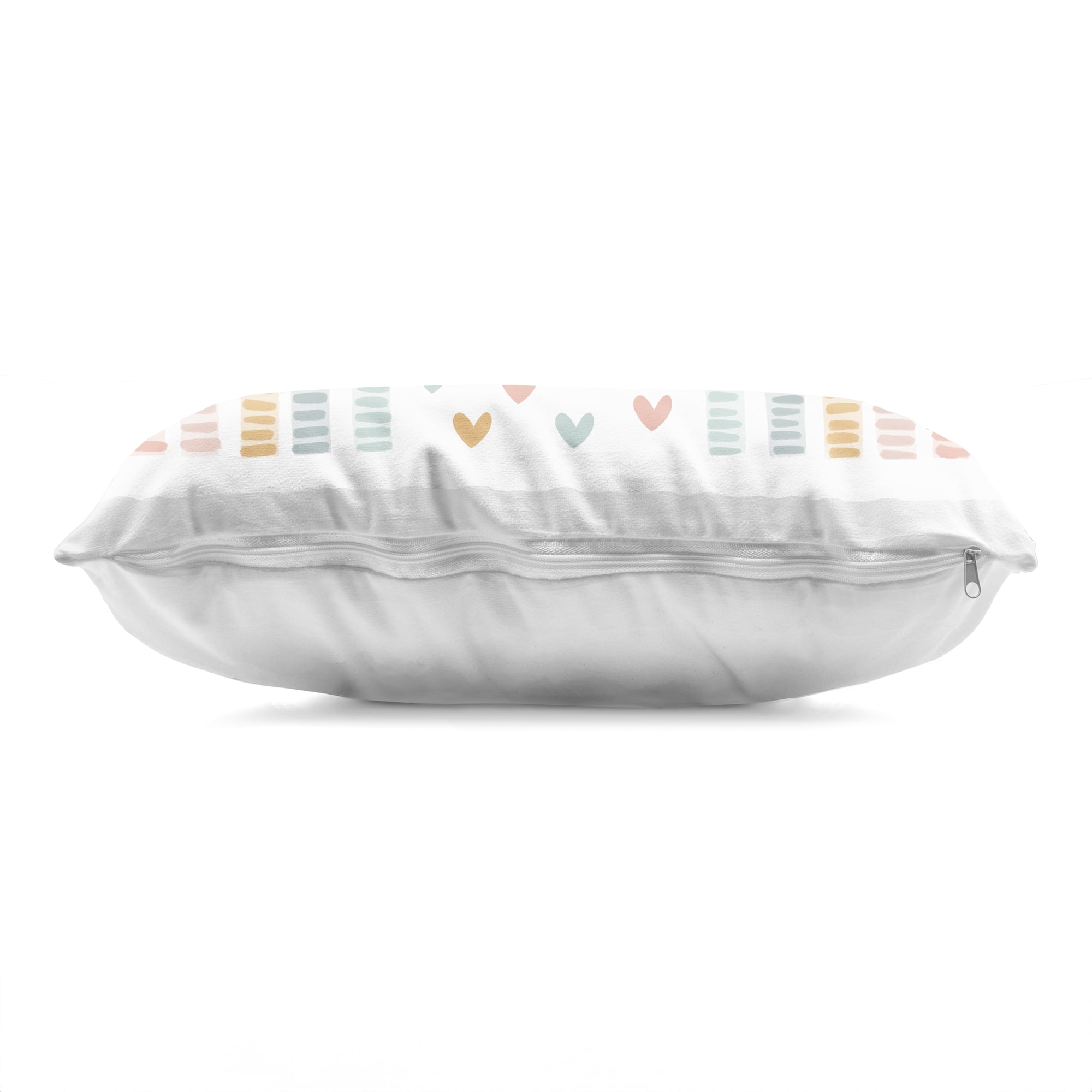 Stupell Industries Whimsical Pastel Rainbow with Hearts Decorative Printed Throw Pillow, design by Lil' Rue, 14 x 7 x 20