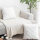 thumbnail image 2 of White Set of 2 Cushion Covers Made of Artificial Wool and Velvet, Soft Plush Decorative Pillow Case with Wave Pattern, 45x45CM, 2 of 5