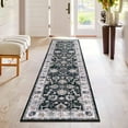 thumbnail image 3 of Findosom Washable Runner Rug 2'x8' Non-slip Kitchen Runner Rug, Vintage Paisley Runner Rugs Soft Distressed Carpet Boho Runner Rug for Hallway Bedroom Laundry Entryway,Black, 3 of 9