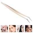 thumbnail image 3 of Precision Eyelash Tweezers with Bent Tip for False Lashes Multi-Functional Makeup Tool for Easy Application and Removal Beige, 3 of 8