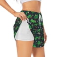 thumbnail image 1 of Balery Dino Christmas Party Pantalones cortos deportivos para mujer con forro y dos bolsillos, elásticos, para entrenamiento, gimnasio, yoga-Large, 1 of 7