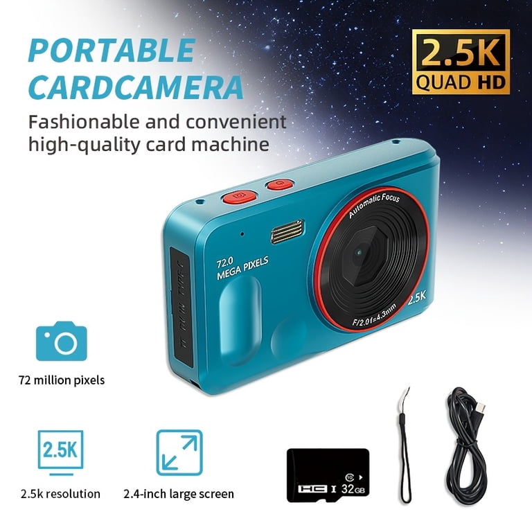 2.5K HD 72 Megapixel Digital Camera 16X Digital Zoom CMOS 2.4