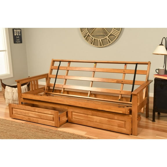 Kodiak Furniture Monterey Full Solid Wood Frame with Storage in Brown/Butternut