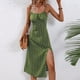thumbnail image 2 of Sexy Vestido de Verano Colgando Correa Dividida Impresa Cuello Redondo, Vestido Fluido Y Casual, 2 of 6