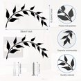 thumbnail image 4 of 2 Pieces Metal Tree Leaf Wall Decor Art Branch Leaf Wall Art Black Iron Wall Decor Metal Leaf Wall Scroll Branch Wall Sculptures for Home Garden Office Living Room Indoor Outdoor Decorations, 4 of 5