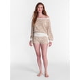 thumbnail image 2 of No Boundaries Waffle Knit Sleep Top, Women’s and Women’s Plus XS-2X, 2 of 5
