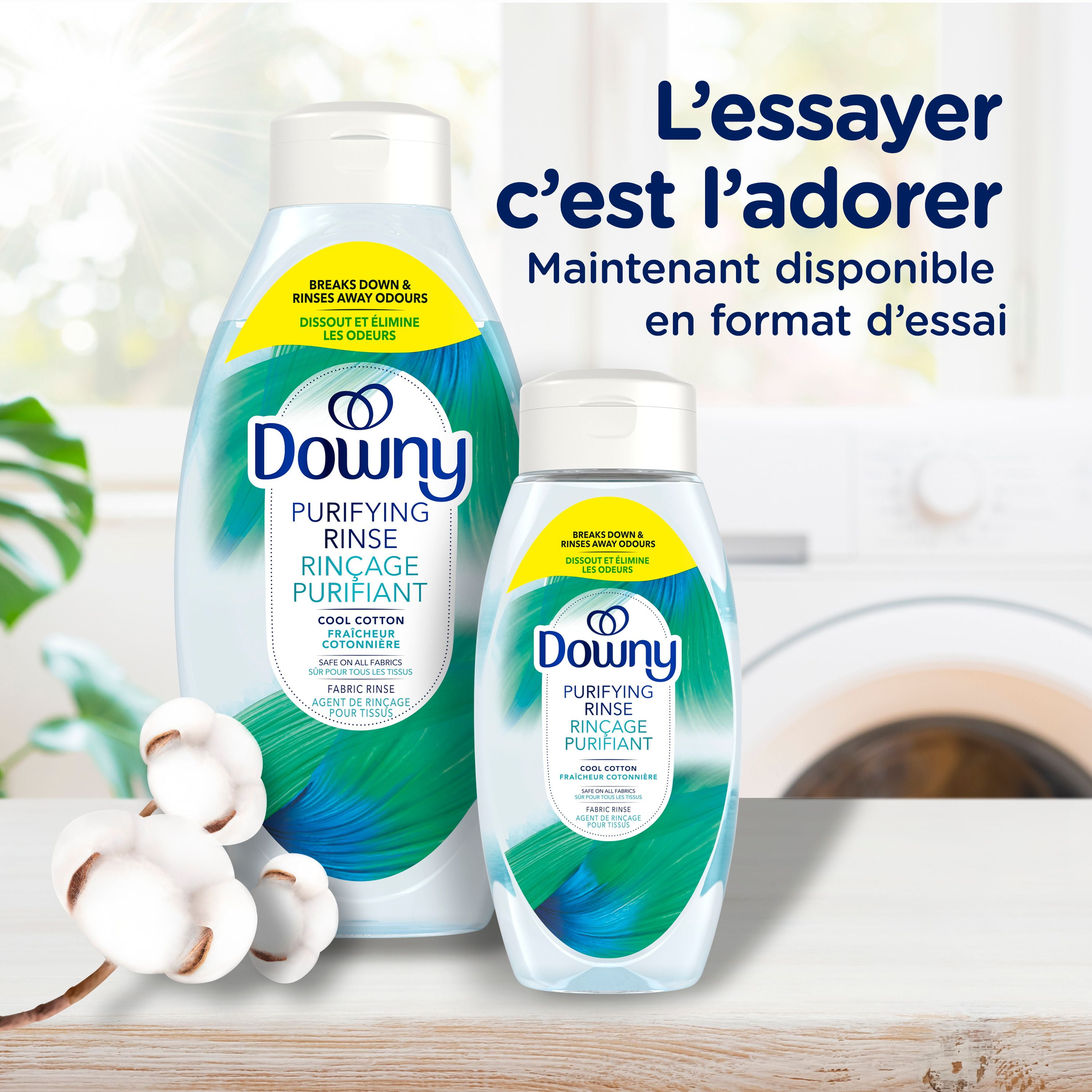 Downy Purifying Rinse Laundry Odour Remover, Cool Cotton Scent, Fabric Softener and Laundry Odour Removal Rinse, Fights Odours at the source, HE Compatible, 70 Loads, 1.41 L