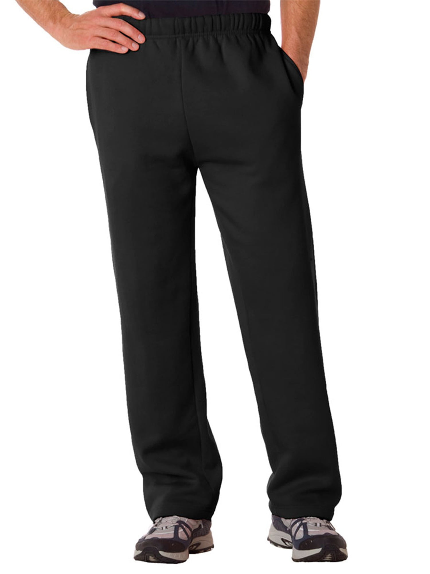 men's open bottom fleece pants