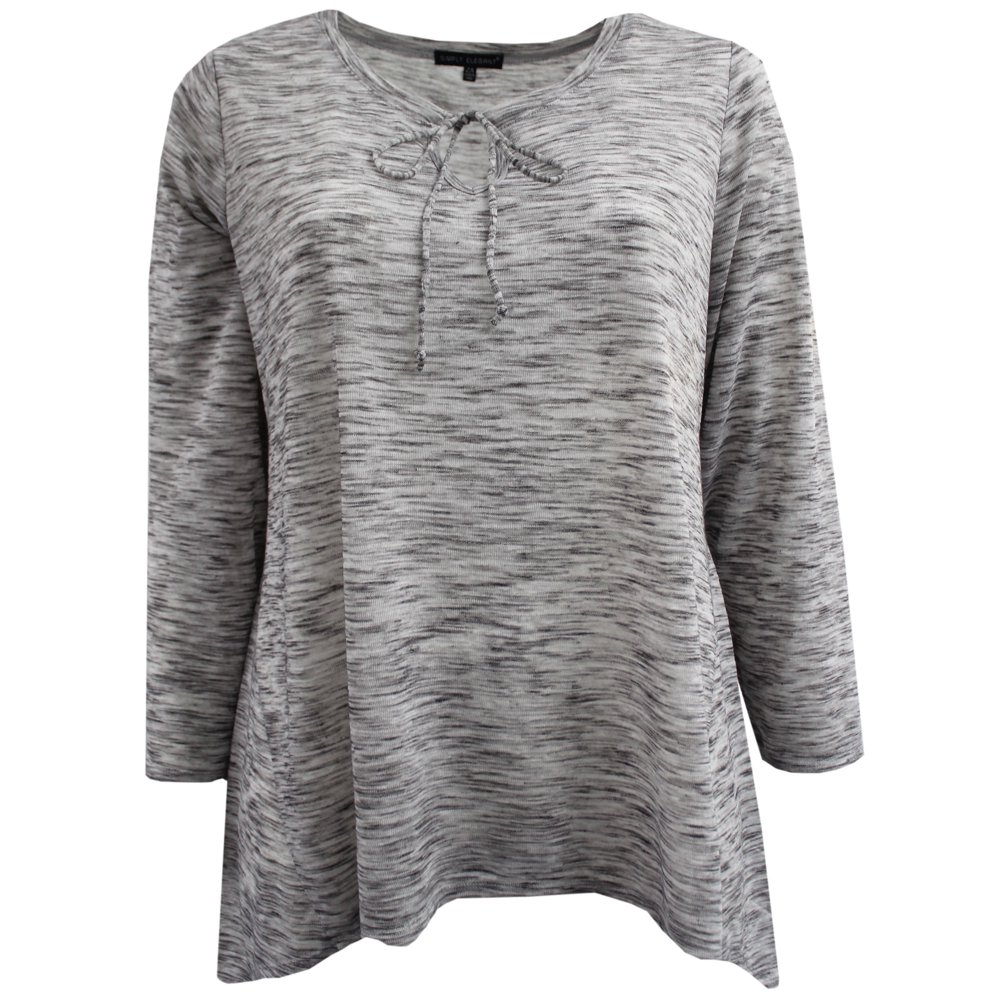 BNY Corner Women's Plus Size Long Sleeve Tie Chest Fashion Blouse Tee