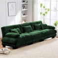 thumbnail image 3 of FFH 133.8" Modular Sectional Sofa, Oversized Modern 3 Seater Sofa Set, Tufted Cloud Couches for Living Room (Chenille Dark Green, 3 Seater), 3 of 11