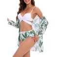 thumbnail image 4 of Txlixc Traje de baño de 3 piezas para mujer, cubierta de manga larga + sujetador cruzado + conjunto de parte inferior de bikini Txlixc  Sexy, 4 of 7
