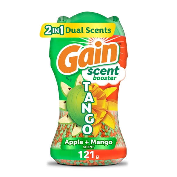 Perles de rehausseur de parfum pour lessive 2 enain Tango, parfum Pomme et mangue, perles pour la lessive avec double parfum et fraîcheur toute la journée