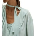 thumbnail image 2 of Women'S French Temperament Lace Ruffled V-Neck Top Spring and Summer Fashion Cardigan with Scarf Light Green L, 2 of 8