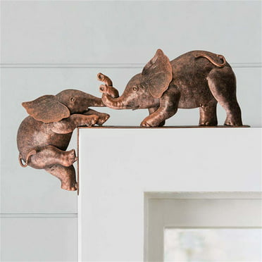 2 Pcs Ceramic Elephant Ornament Decorative Statue Craft Adorn Tabletop ...