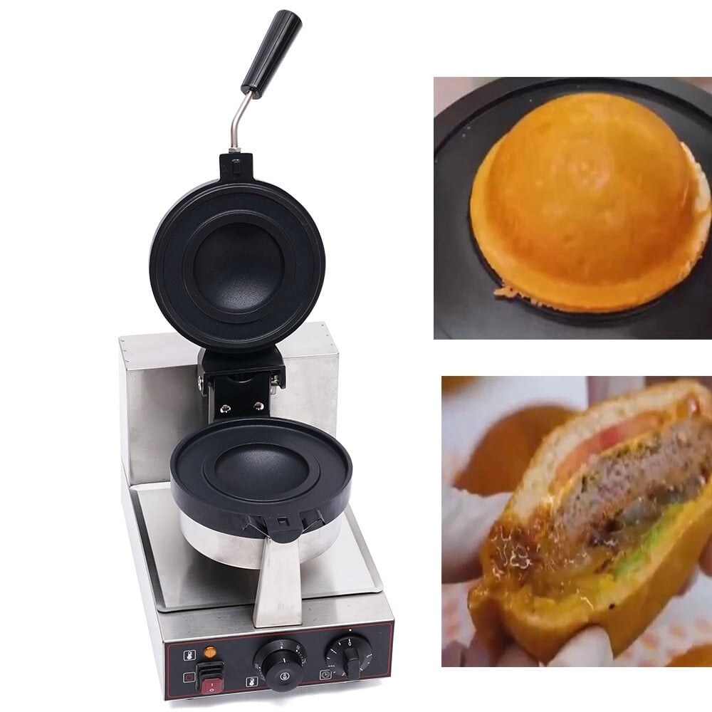 Electric Burger Waffle Maker Machine Panini Hamburger Press Baking Machine 1KW for Home Kitchens, Canteens