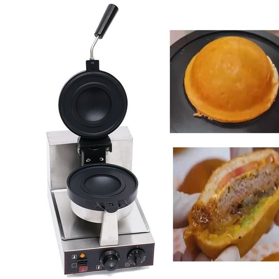 8kg Commercial Electric Burger Waffle Make Panini Hamburger Press Baking Machine For Home Kitchens, Snack Food Factories, Breakfast Shopss