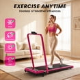 thumbnail image 6 of Walking Pad Treadmill with Handle Bar & 6% Adjustable Incline, Foldable Portable Treadmills for Home Office, Quiet Under Desk Treadmill, Pink, 6 of 11