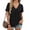25#Black, variant on Summer Fashion for Women V Neck Short Sleeve Shirts Casual Pleated Tops Spring Casual Blouses Wine,Size 2XL