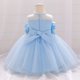 thumbnail image 5 of Vestido Para Niñas, Ropa Para Niñas, Temperamento Para Niños Pequeños, Flores, Perlas, Hilo De Red, Vestido De Fiesta De Cumpleaños, Vestidos Azules Odeerbi LM103-8307, 5 of 9