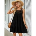 thumbnail image 3 of jinghuiyue Women’s Summer Hollow Out Halter Dresses Sleeveless Casual A-Line Tiered Swing Mini Dress Beach Vacation Sundress XXL, 3 of 6