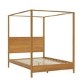 thumbnail image 3 of Haven Canopy Bed with Square Post and Wood Headboard (Queen), Pecan, 3 of 9