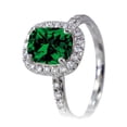 thumbnail image 3 of 2 Carat Unique Emerald and diamond Bridal Ring Set on 10k White Gold, 3 of 3