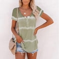 thumbnail image 2 of Pompotops Mode Femme Décontracté Ample Imprimé Col en V T-Shirt Blouse, 2 of 5