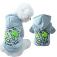 thumbnail image 2 of Dog/Cat Hoodie Two Feet Love Earth - Teddy Bear Style Pet Clothes, Soft Breathable Material, Multiple Sizes Available, 2 of 6