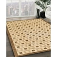 thumbnail image 3 of Ahgly Company Machine Washable Indoor Square Abstract Bronze Brown Area Rugs, 4' Square, 3 of 7