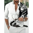 thumbnail image 1 of Camisas casuales para hombre, para exteriores, con gráficos en HD, suaves y cómodas, con solapa, manga larga, abotonadas, tallas grandes 2024, 1 of 6
