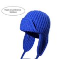 thumbnail image 2 of harmtty Fashion Knitted Hat Thickened Soft Hat Women's Knitted Hat Earflap Beanie Super Soft Solid Color Thickened Windproof Cold Weather Fashion Knitted Royal Blue, 2 of 8