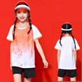 thumbnail image 2 of Odeerbi Niños Niñas Rápido Seco Juego de Entrenamiento de Fútbol Pantalones Cortos de Camiseta Con Impresión Geométrica de Gradiente Ropa Deportiva Atlética Para 4-17 Años, 2 of 3